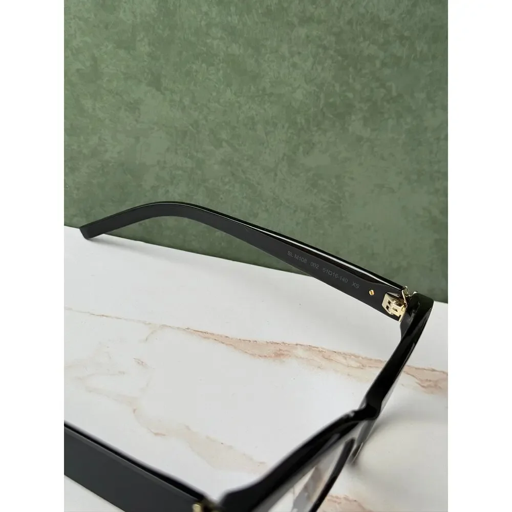 NEW Saint Laurent SLM108 OPT Black Logo Eyeglasses Frames
